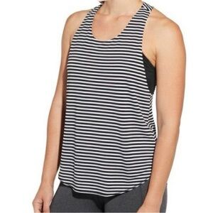 Calia Black and White Striped Women's Tank Top